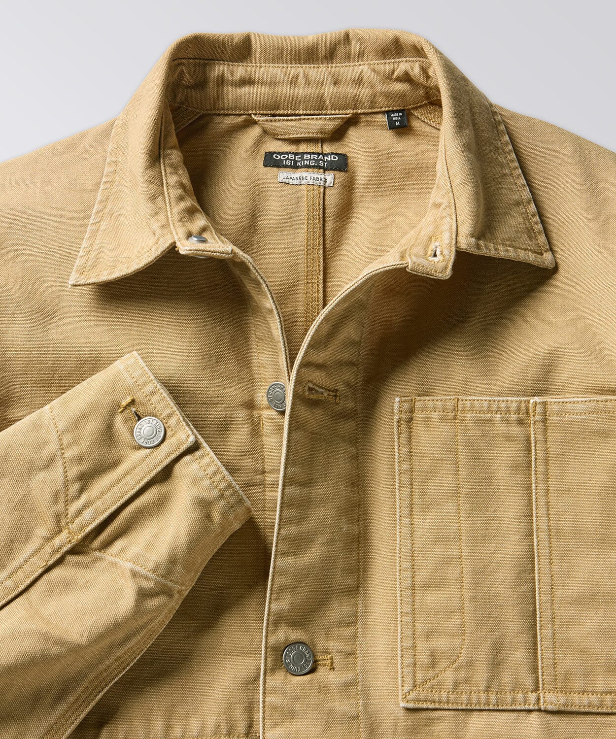 front of a canvas jacket for men