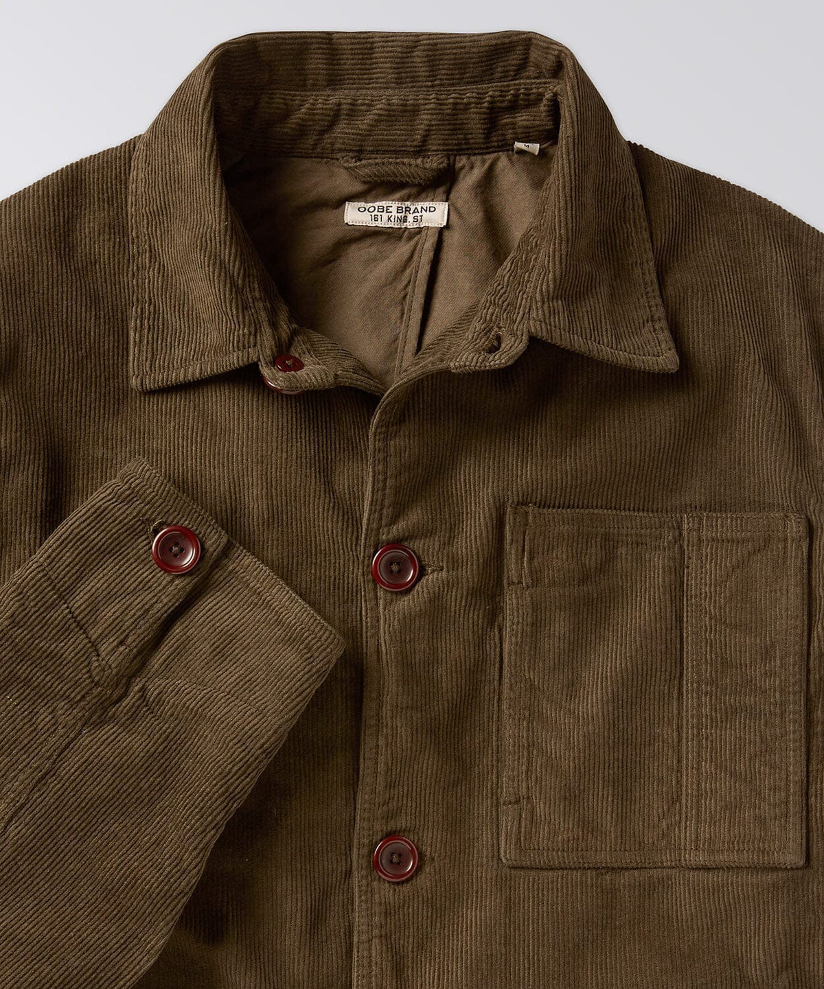 front of a mens corduroy coat
