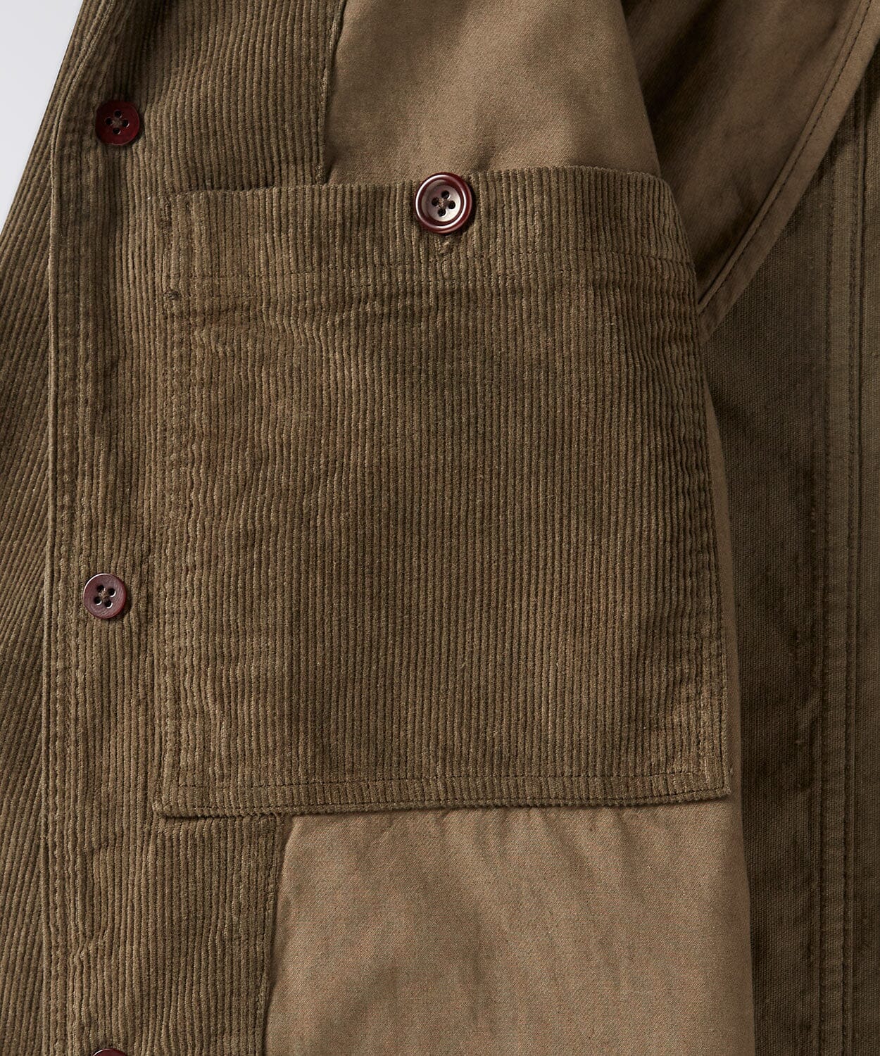pocket of a mens corduroy coat