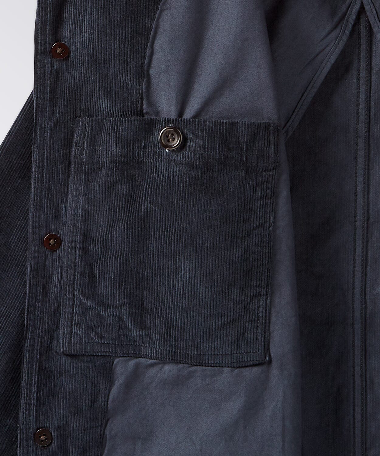 pocket of a mens corduroy coat