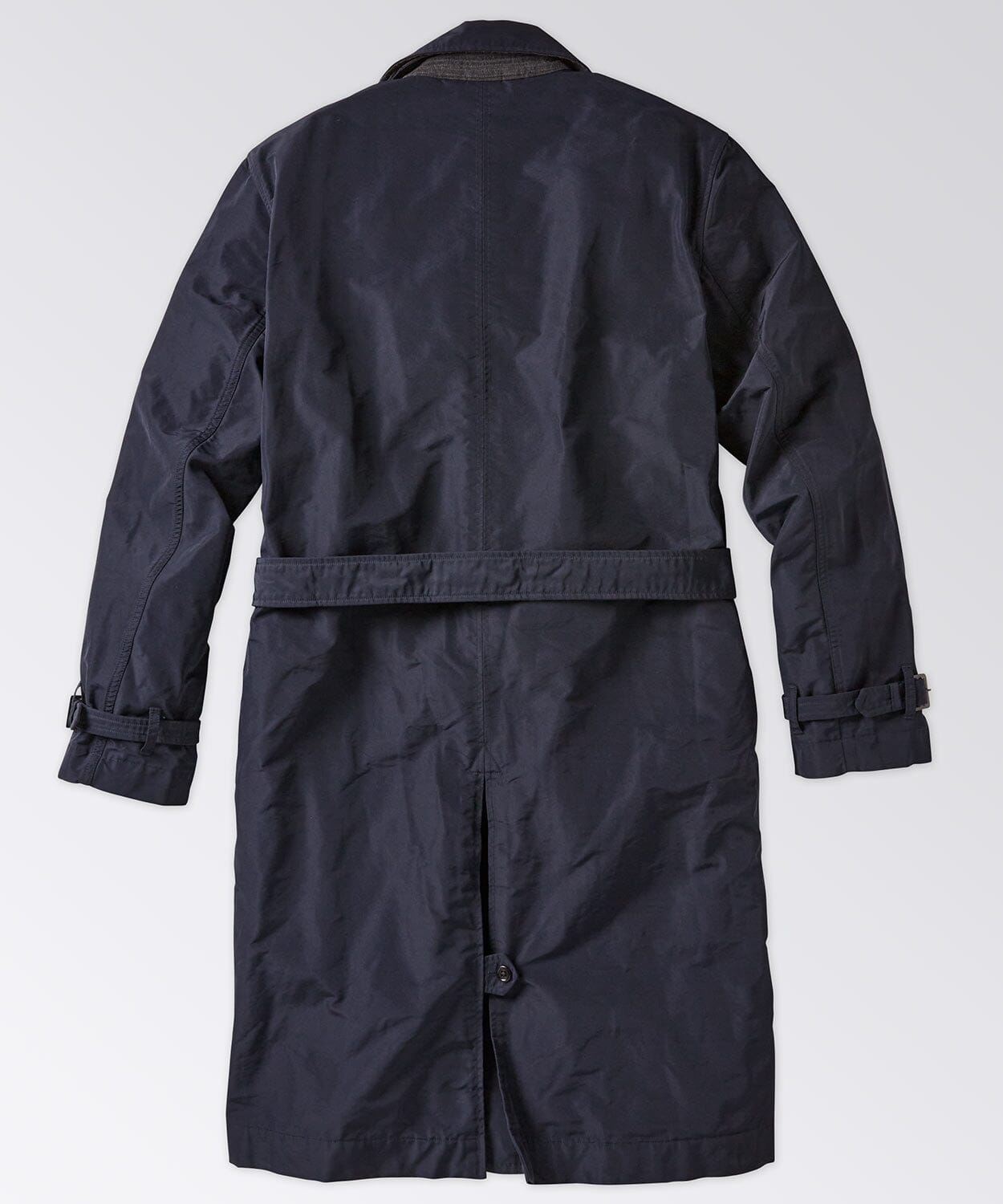 Men's trenchcoat - Widespread notch collar - Dark navy coat