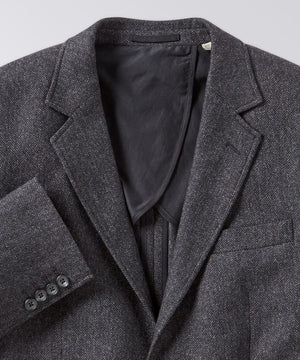 front of a wool coat