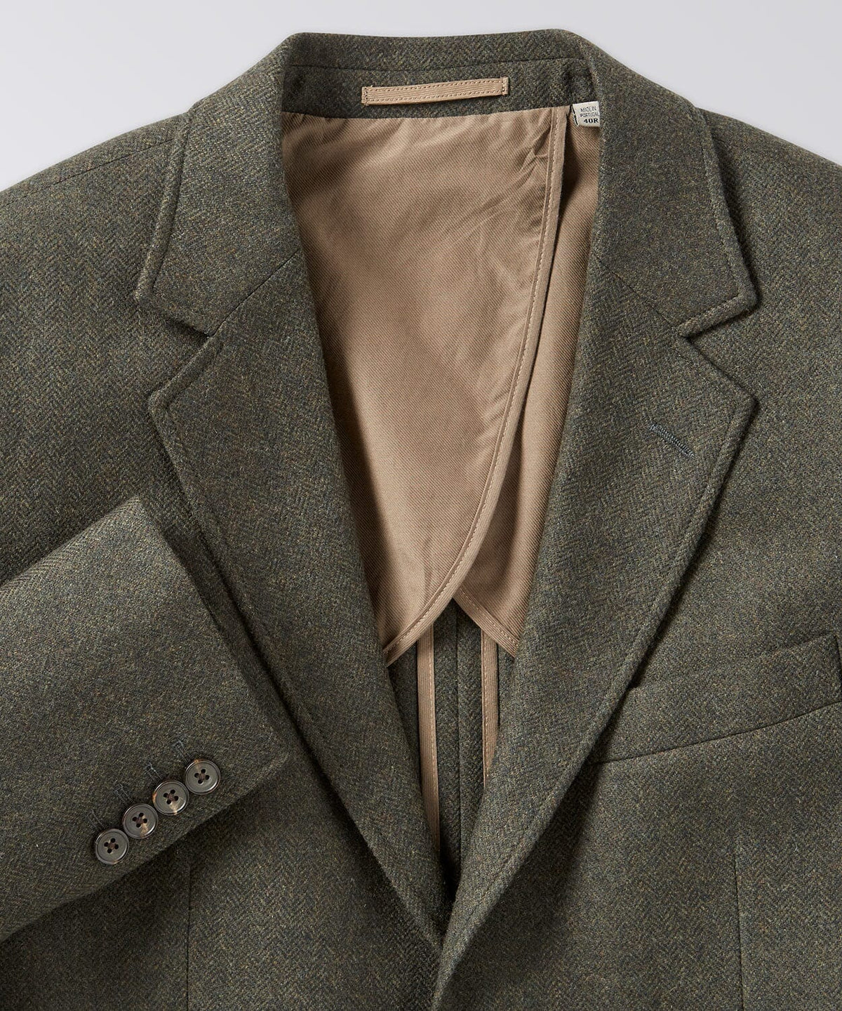 front of a wool coat
