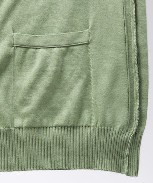 close up of a cardigan pocket