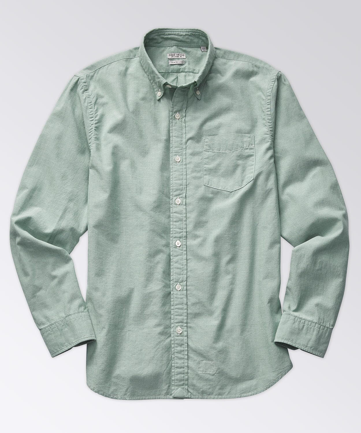 King Street Solid Oxford Shirt Button Downs OOBE BRAND Tea Leaf L 