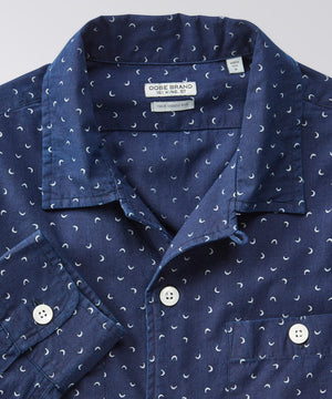 Stanton Indigo Print Camp Shirt