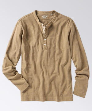 front of a mens henley shirt