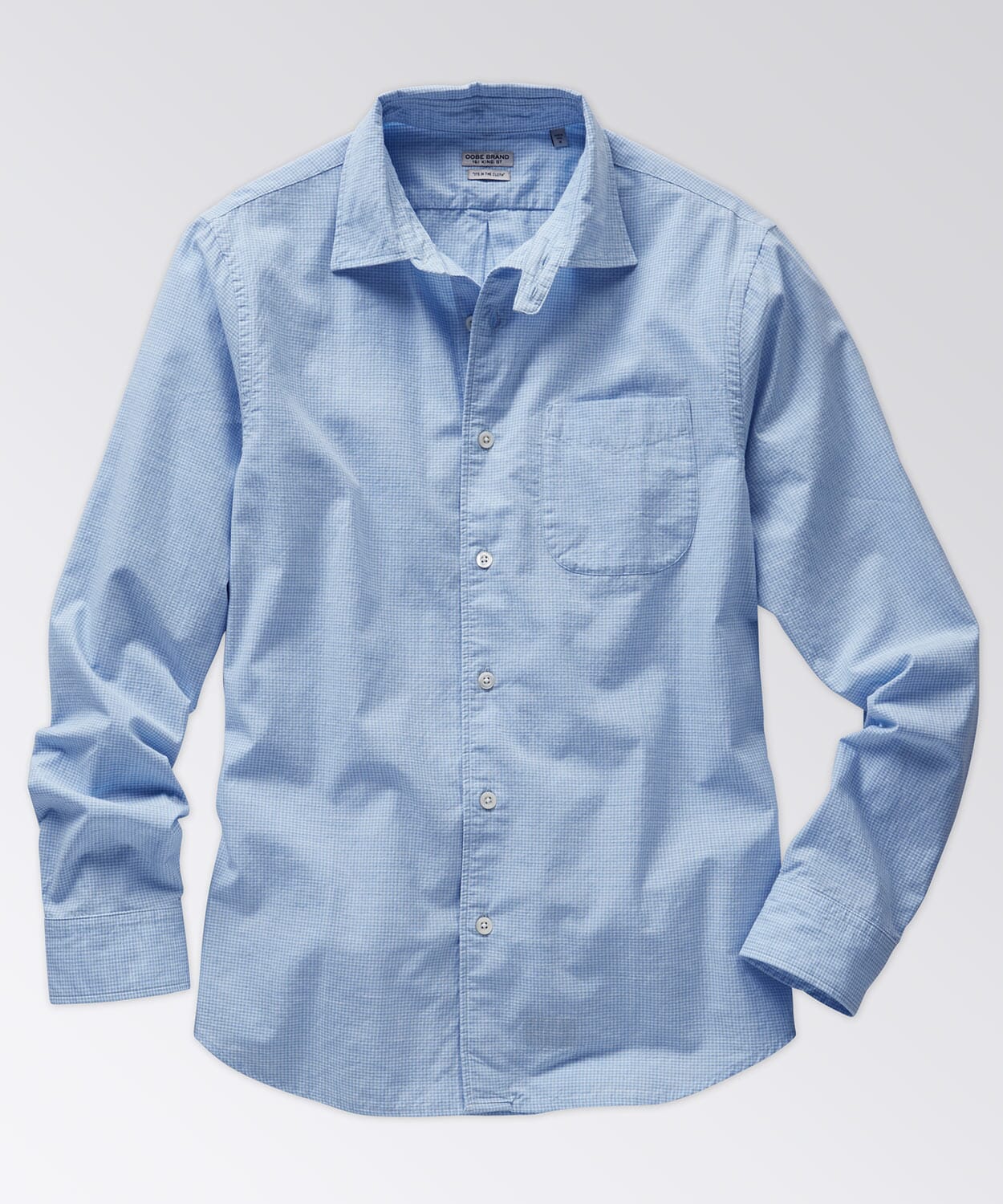 Clarke Shirt Button Downs OOBE BRAND Light Blue White Gingham S 