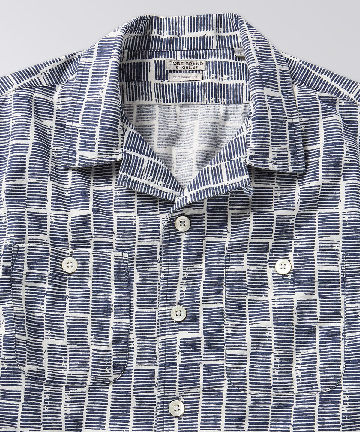 front of a mens short sleeve button down