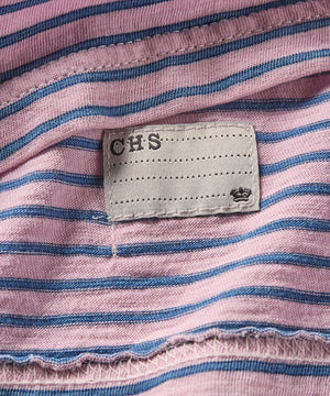 detail of a striped polo shirt