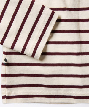 detail of a striped tee for men