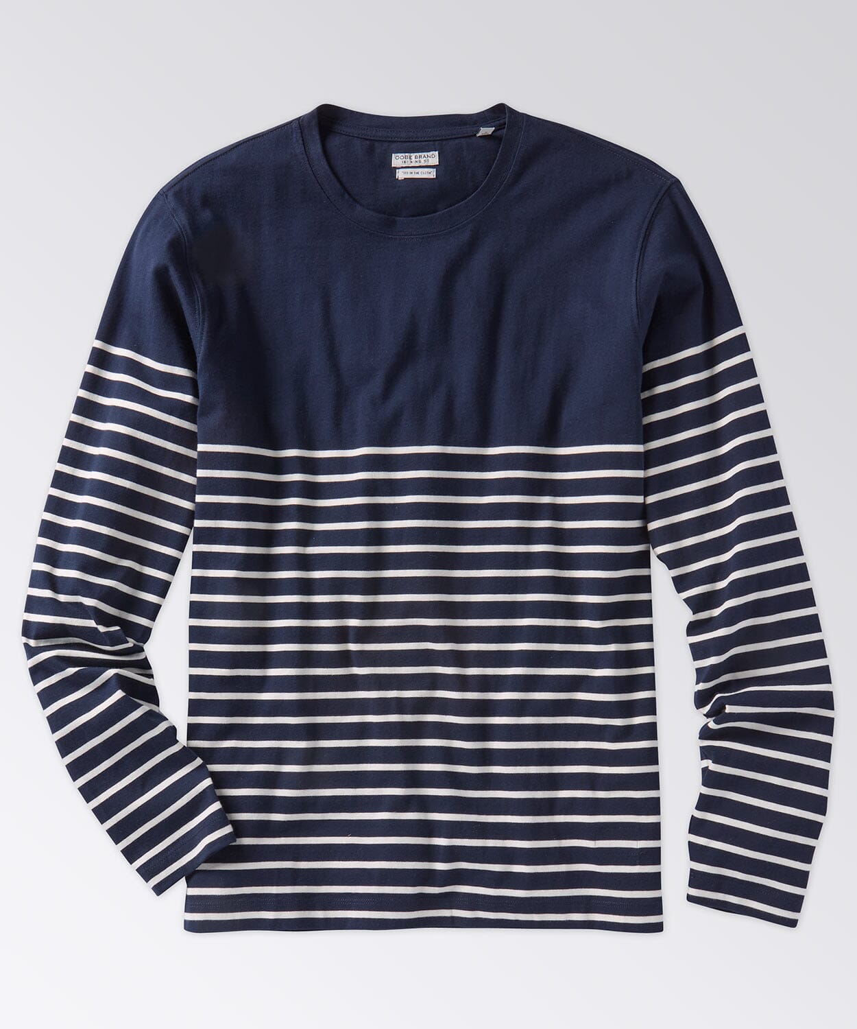 front of a striped shirt for men