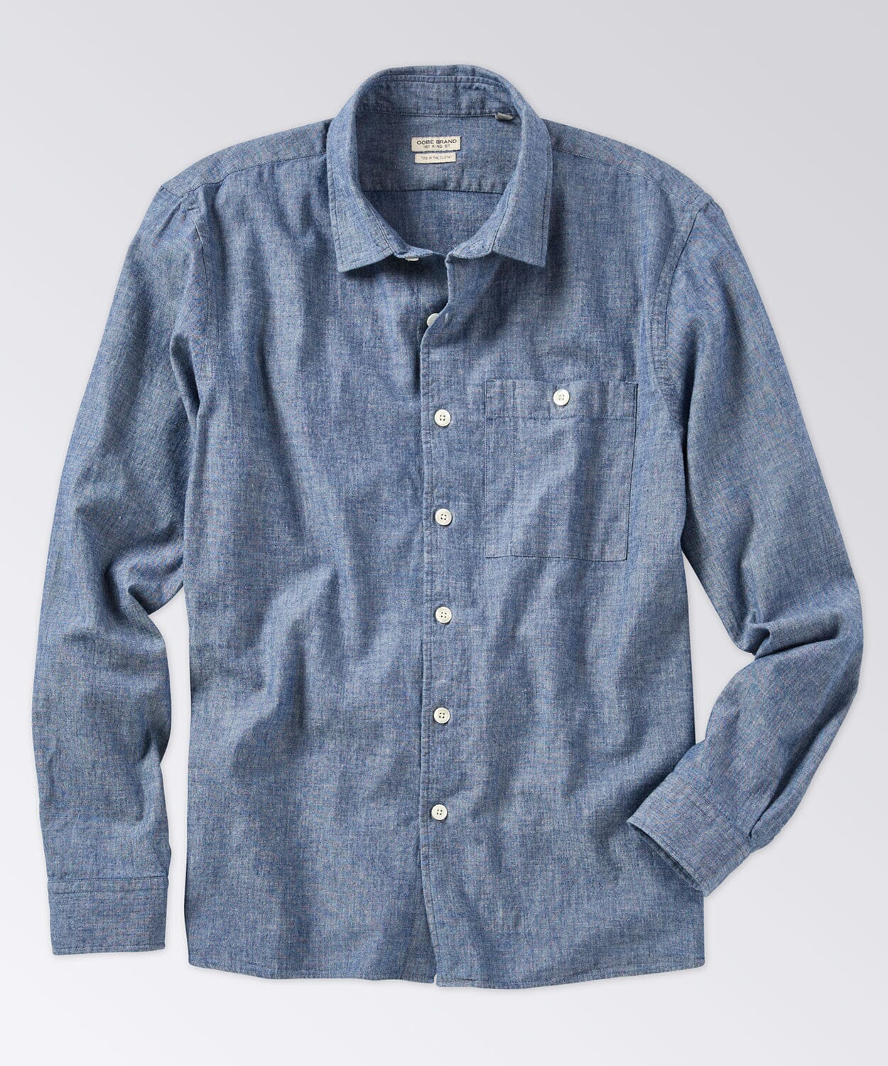 Chambray Camp Shirt in Bleached Indigo