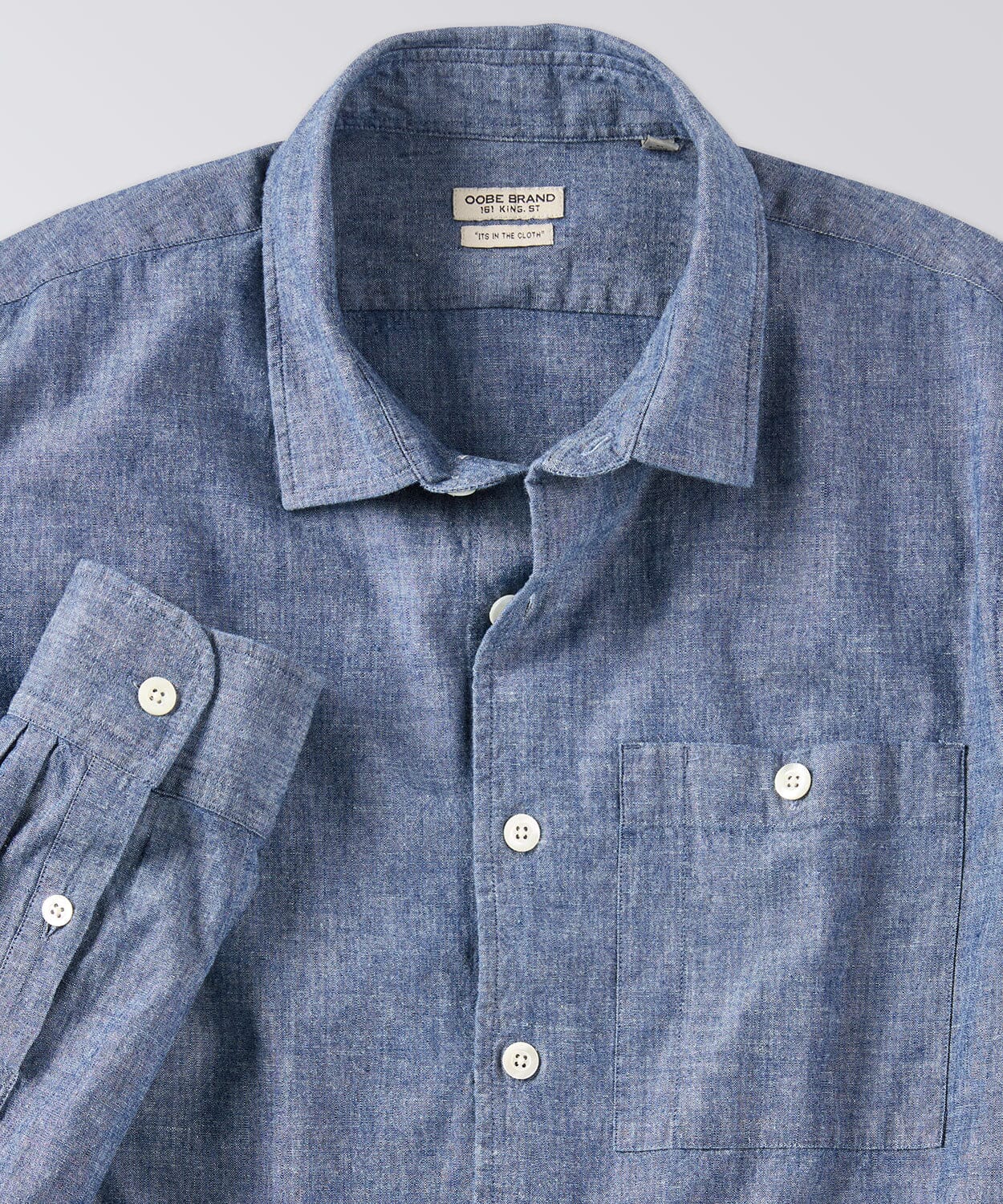 Chambray Camp Shirt in Bleached Indigo