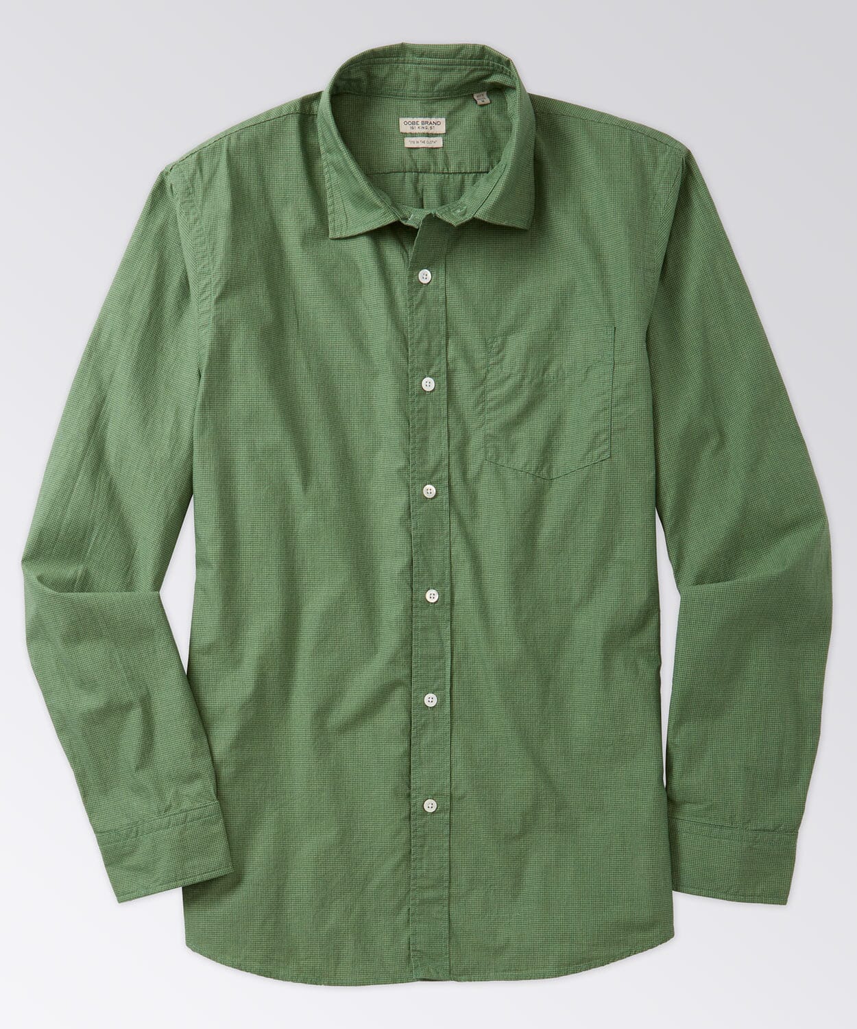 front of a mens button down shirt