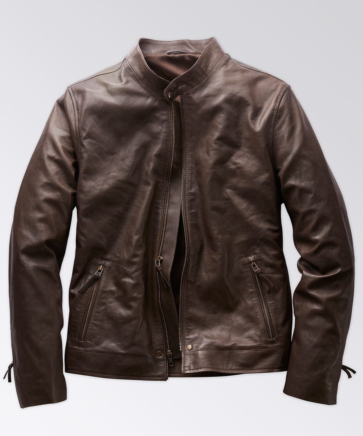 Leather Cafe Racer Jackets OOBE BRAND Brown M 