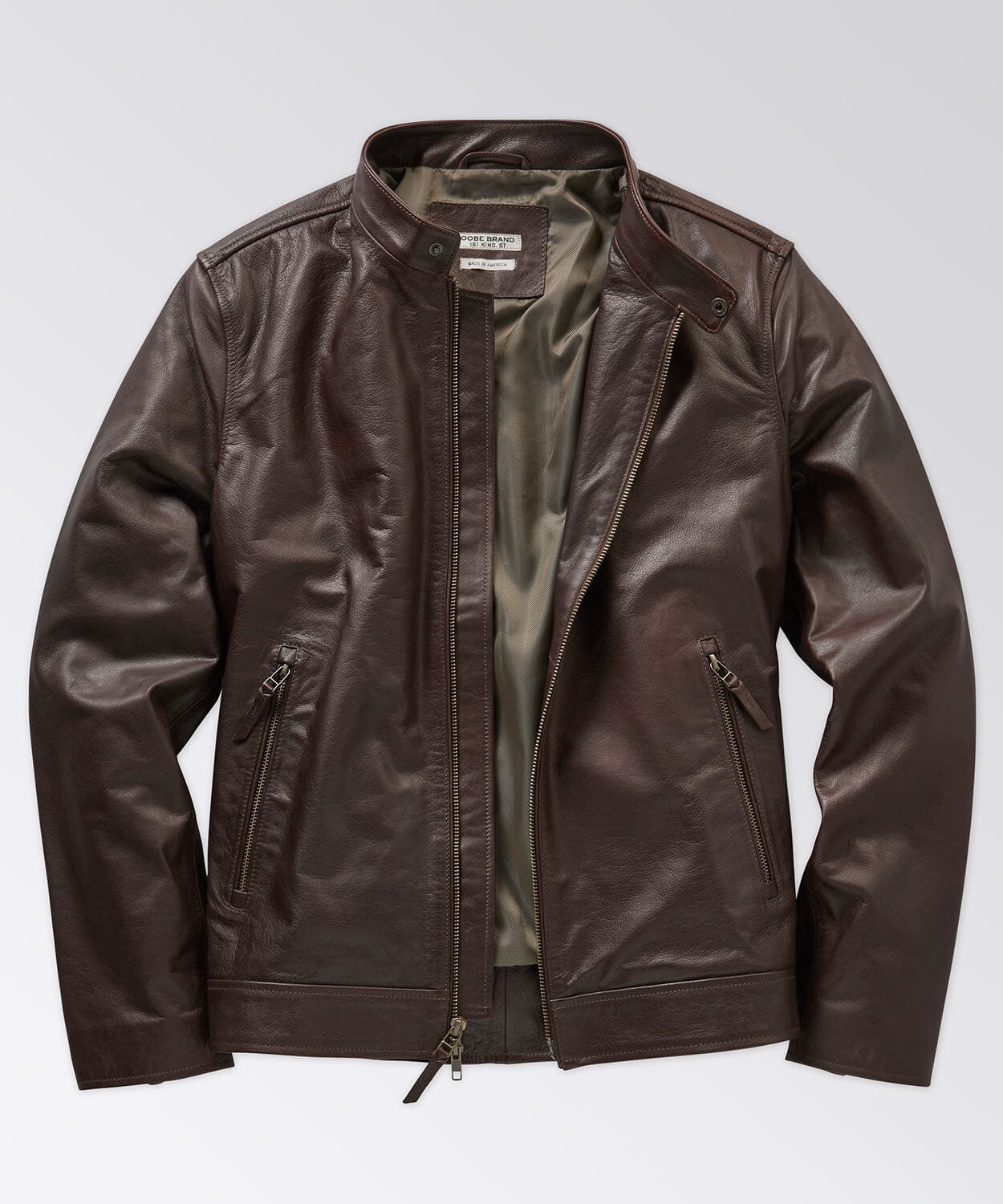 Leather Cafe Racer Jackets OOBE BRAND Dark Chocolate S 